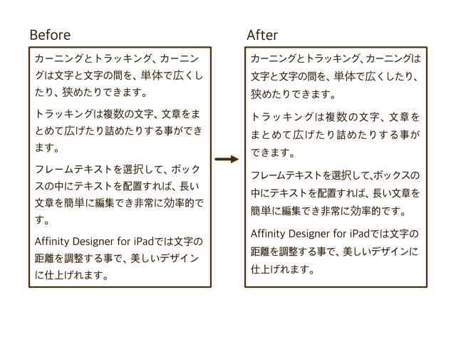 Ipad Affinity Designerのカーニング 文字詰め ハルブログ
